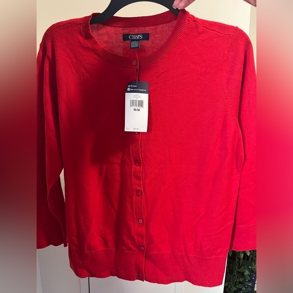 Chaps red light cardigan 3/4 sleeve length - Picture 2 of 7